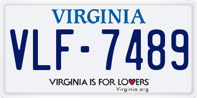 VA license plate VLF7489