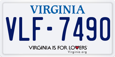 VA license plate VLF7490