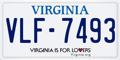 VA license plate VLF7493