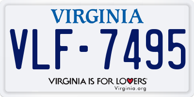 VA license plate VLF7495