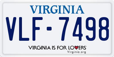 VA license plate VLF7498