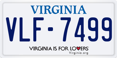 VA license plate VLF7499