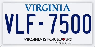 VA license plate VLF7500