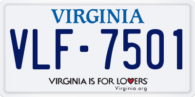 VA license plate VLF7501