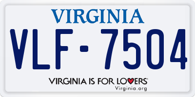 VA license plate VLF7504