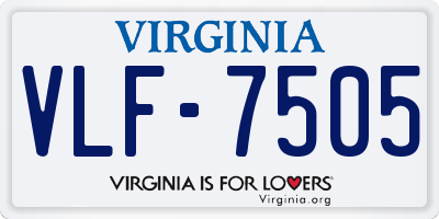 VA license plate VLF7505