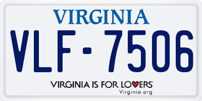 VA license plate VLF7506
