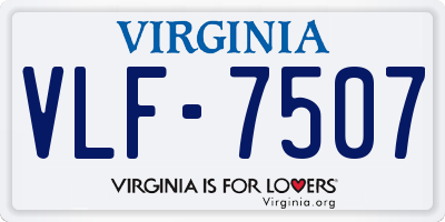 VA license plate VLF7507