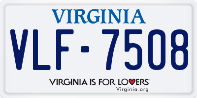 VA license plate VLF7508