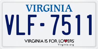 VA license plate VLF7511