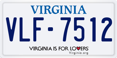 VA license plate VLF7512