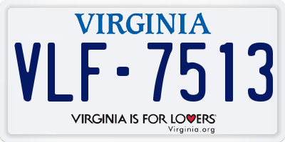 VA license plate VLF7513