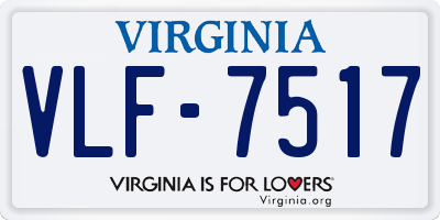 VA license plate VLF7517