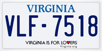 VA license plate VLF7518