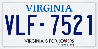 VA license plate VLF7521