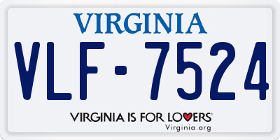 VA license plate VLF7524