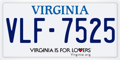 VA license plate VLF7525