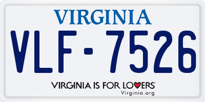 VA license plate VLF7526