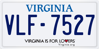 VA license plate VLF7527