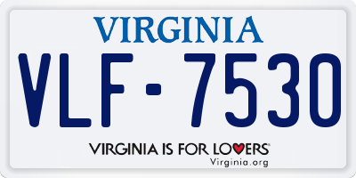 VA license plate VLF7530
