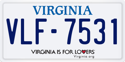 VA license plate VLF7531