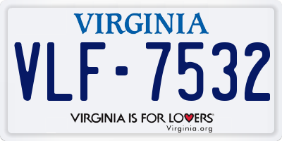 VA license plate VLF7532