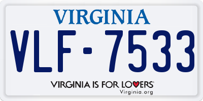 VA license plate VLF7533