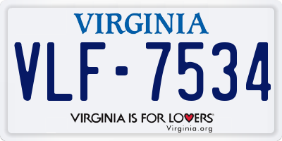 VA license plate VLF7534