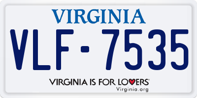VA license plate VLF7535