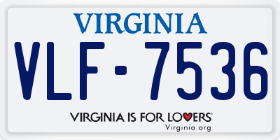 VA license plate VLF7536