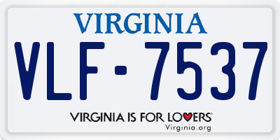 VA license plate VLF7537