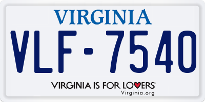 VA license plate VLF7540