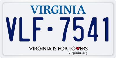 VA license plate VLF7541