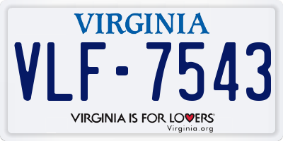 VA license plate VLF7543
