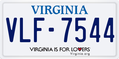 VA license plate VLF7544