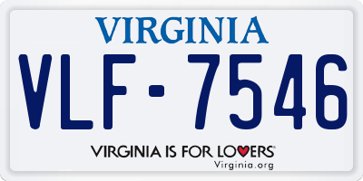 VA license plate VLF7546