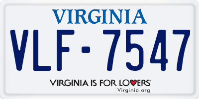 VA license plate VLF7547