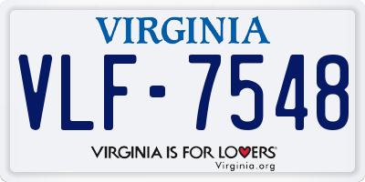 VA license plate VLF7548