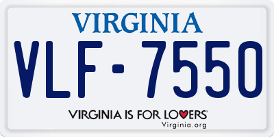 VA license plate VLF7550