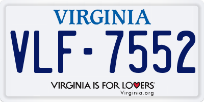 VA license plate VLF7552