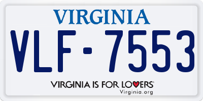 VA license plate VLF7553