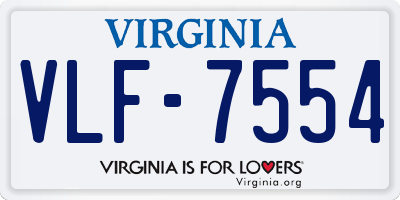 VA license plate VLF7554