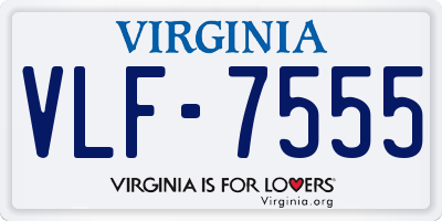 VA license plate VLF7555