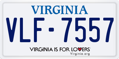 VA license plate VLF7557