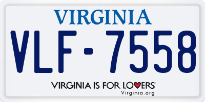VA license plate VLF7558