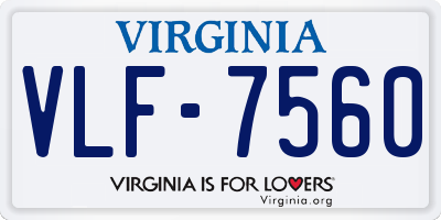 VA license plate VLF7560
