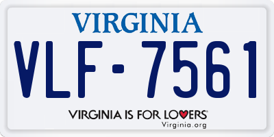 VA license plate VLF7561