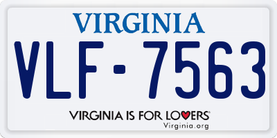 VA license plate VLF7563
