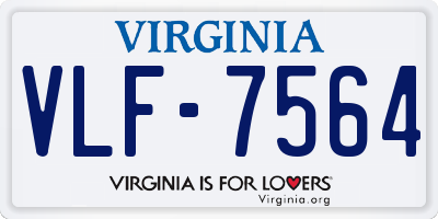 VA license plate VLF7564