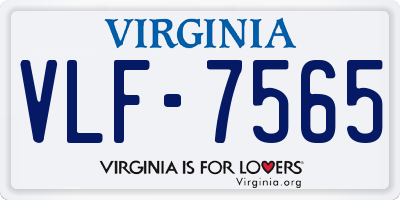 VA license plate VLF7565